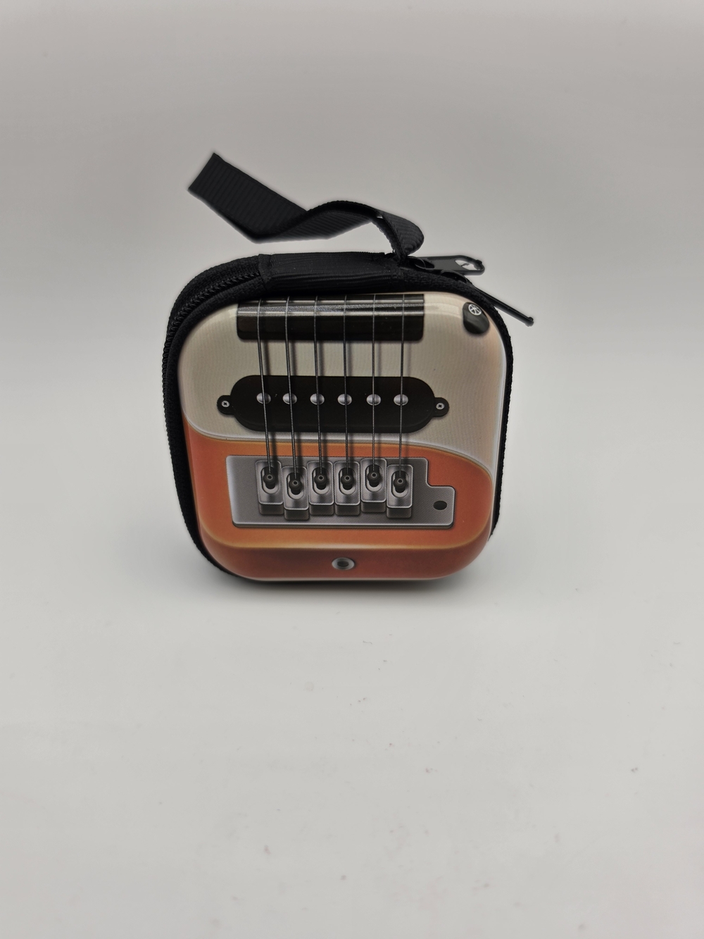 Retro Electric Guitar Hard Shell Mini Pouch/Coin & Earbud Case New